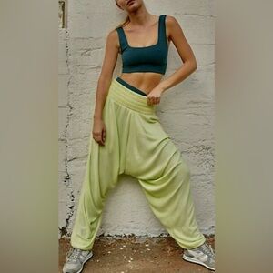 Free People Movement Lime Harem Pant Windy Meadow Knit Pull On Cozy